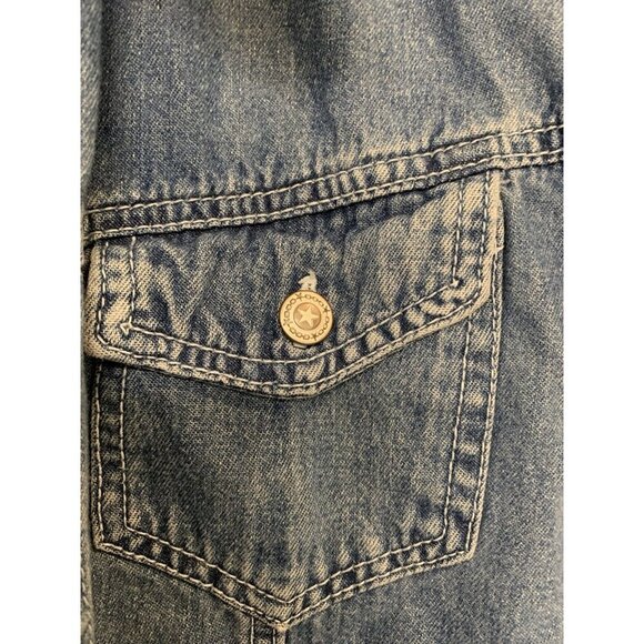 Vintage PSC Denim Vest Western Star Button 100% Cotton Large - Picture 5 of 10